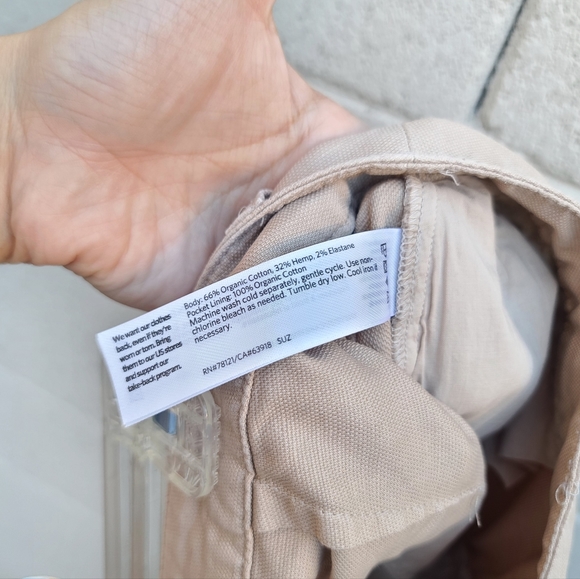 Eileen Fisher | Cotton Hemp Stretch Tapered Pants in Wheat Size 12 - Picture 10 of 10